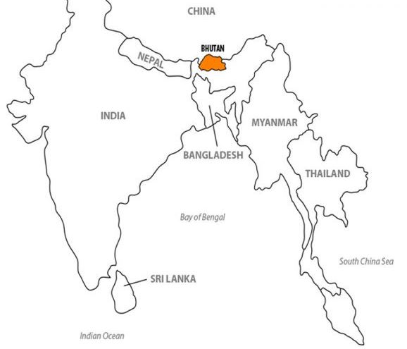 Bhutan-location-on-map