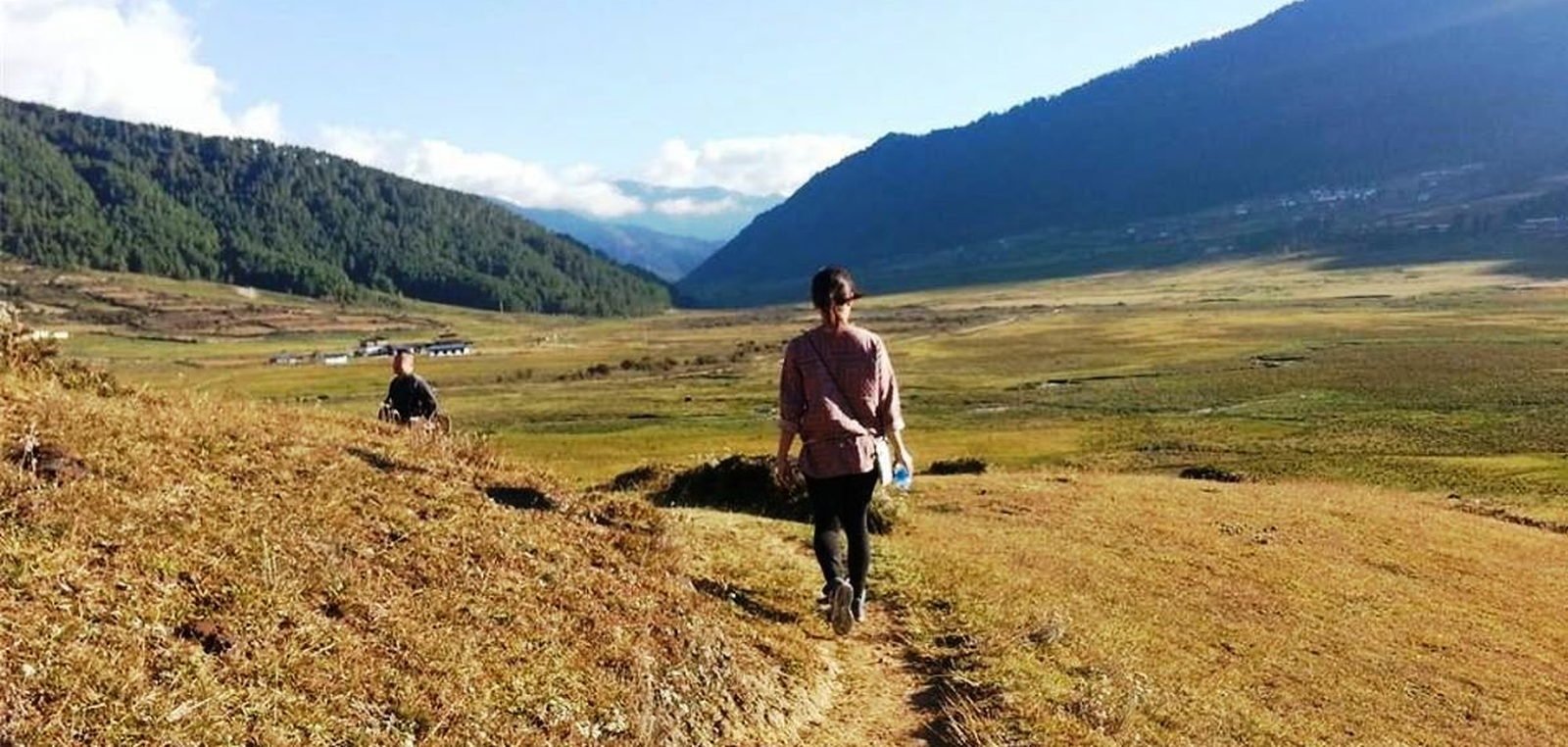 The glacial floor of Phobjikha valley on the Gangtey Nature Trail