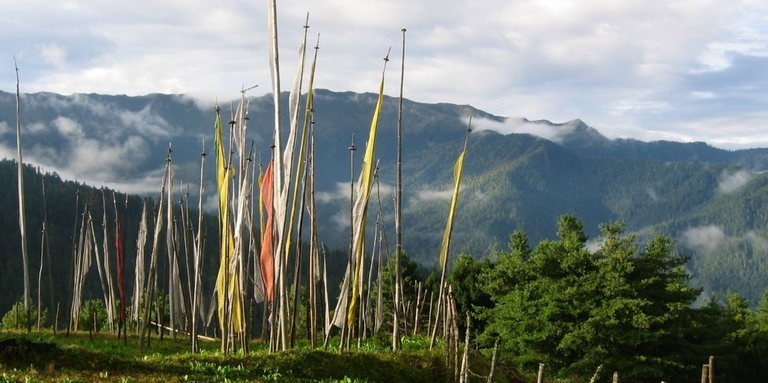 Luxury lodge terrace with Himalayan valley views in Bhutan