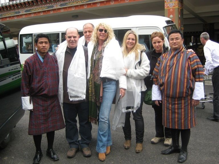 Guests welcomed with khadar scarves on arrival in Bhutan
